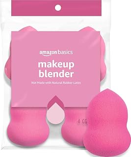 Esponjas mezcladoras de maquillaje grandes, reutilizables, para cobertura total o transparente, paquete de 4 (anteriormente Solimo)