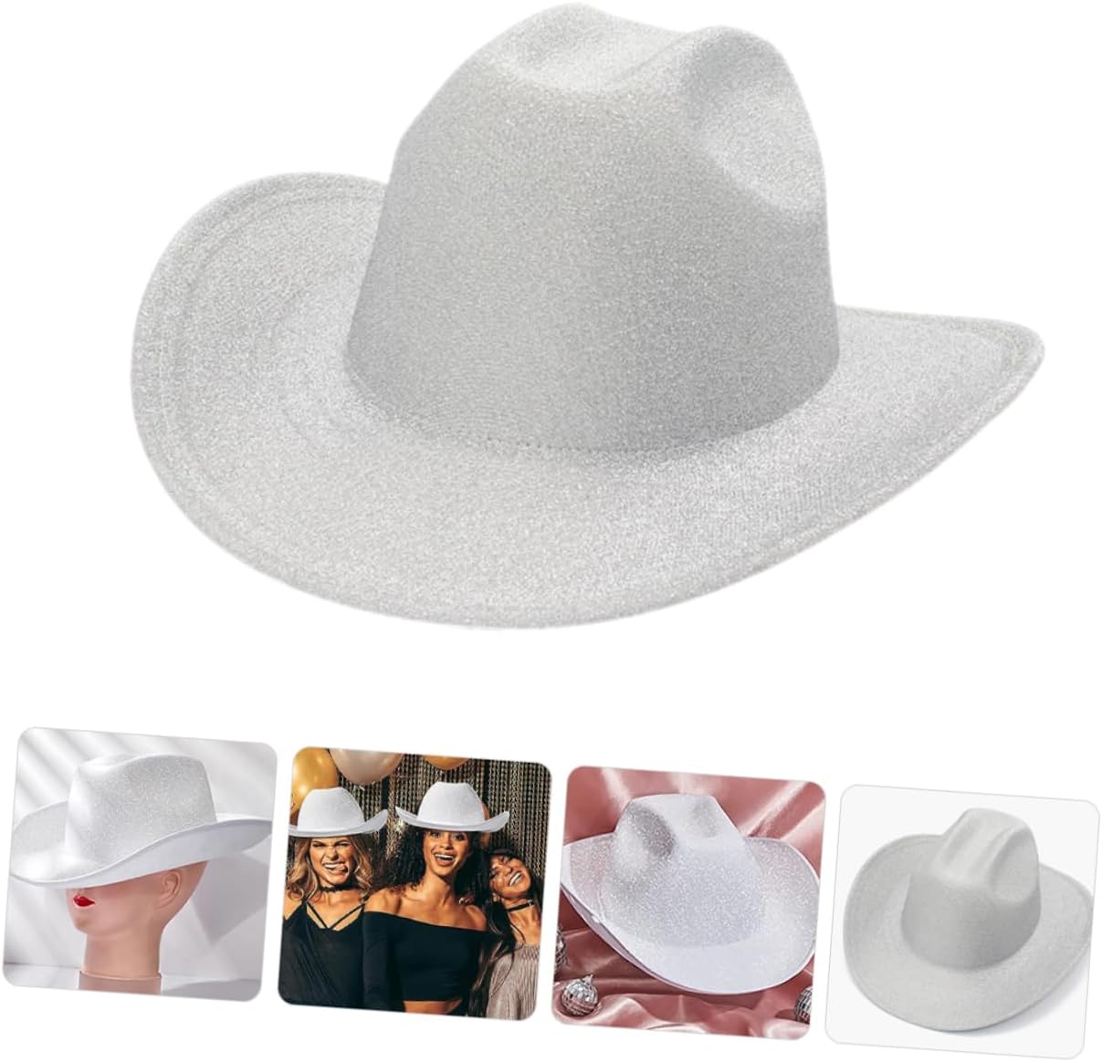 Garneck Shiny Cowgirl Hat for Women Decorative Hat for Parties Festivals and Weddings Elegant Design Lightweight and Comfortable for Dress-up and Cosplay