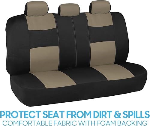 Miniatura 135 de BDK PolyPro - Juego completo de fundas de asiento de automóvil en color menta sobre negro, fundas de asiento delantero y trasero, accesorios