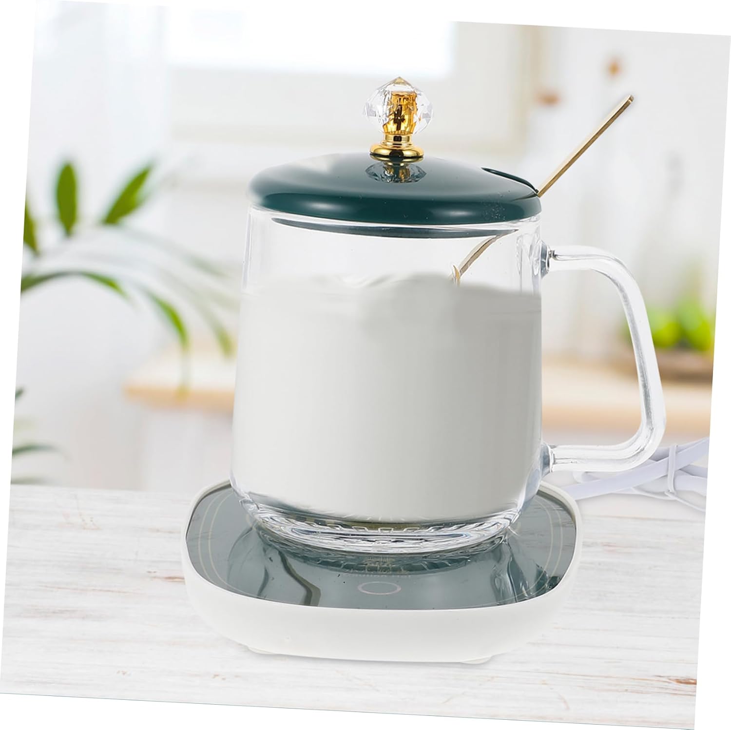 Unomor Ceramic Mug Warmer Set Coffee Cup Set Mug Warmer Coaster Safe for Daily Use