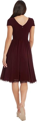 Miniatura 8 de Dress the Population Vestido midi Corey con mangas casquillo de media media media para mujer