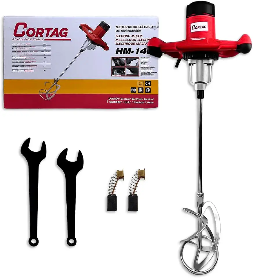 CORTAG Misturador Elétrico HM140 1600W p/Tintas e Argamassa Alta Potência p/Mistura Rápida e Homogênea Profissional - ORIGINAL (110, Volts)