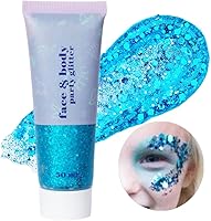 Vista 12 de Go Ho Gel de purpurina púrpura de sirena, purpurina holográfica para el cabello, traje de Mardi Gras para mujeres y niños, lentejuelas gruesas