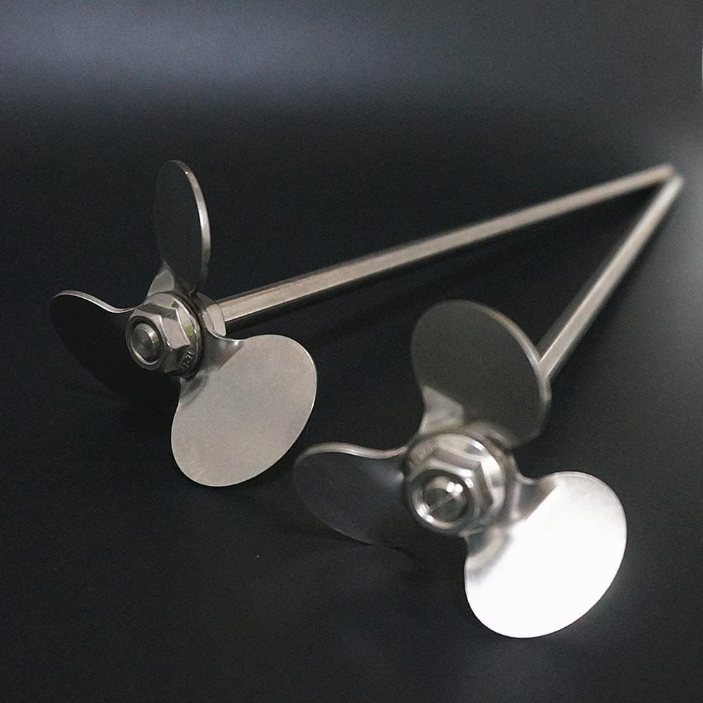 1set Lab Stainless Steel Three-leaf Paddle 45° Stirrer Three Blade With Agitating Stirring Rod (Size : 6cm blade with rod)