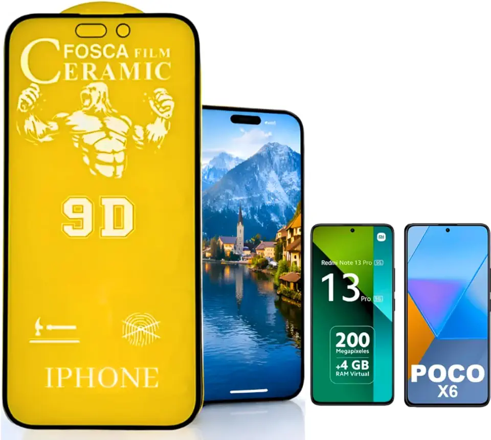 Película Cerâmica Fosca 9D REDMI NOTE13 / REDMI NOTE 13 PRO 5G / POCO X6 5GProteção Total,Anti-Risco e Não Fica Com Marca De Dedo Na Tela