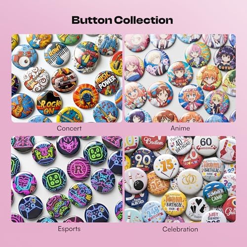 Caydo 2.25in(58mm) Button Maker Machine, Pin Maker Machine for Anime Fans DIY Badge Making Press Kit, Create Fan Pins for Conventions, Anime Meetups & Band Parties, Gifts for Young Adults - 3