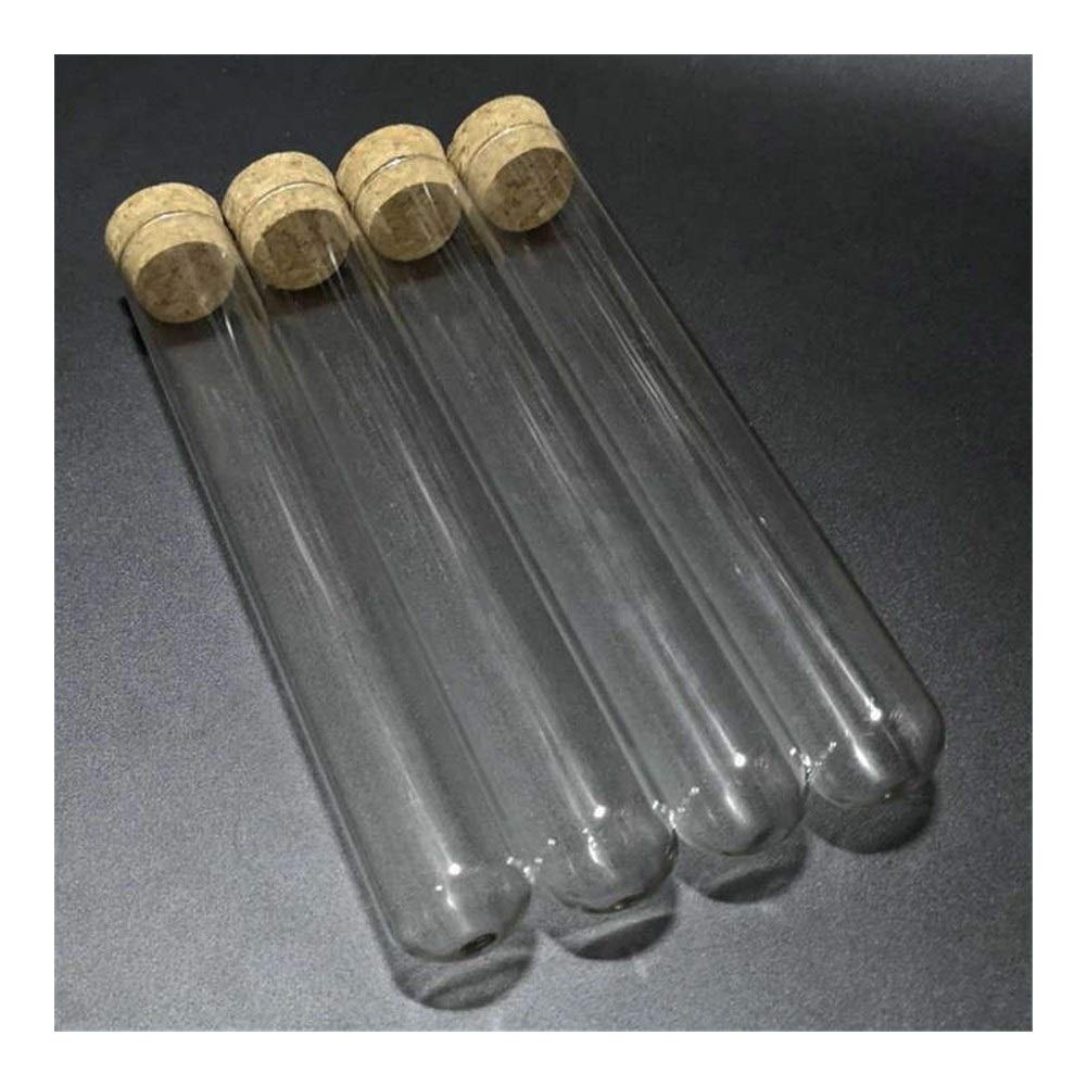 PYouo-Grandi provette, 12pcs / Lot Trasparente con Fondo di Vetro Rotonda provette, 30x200mm, con Tappo di Sughero, for Vetreria da Laboratorio, Materiali di Alta qualità
