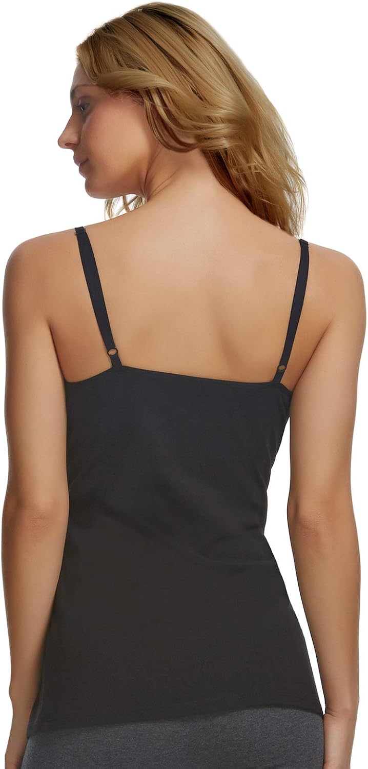 Felina | Cotton Modal Maternity Camisole | 2-Pack (Black White, Large)