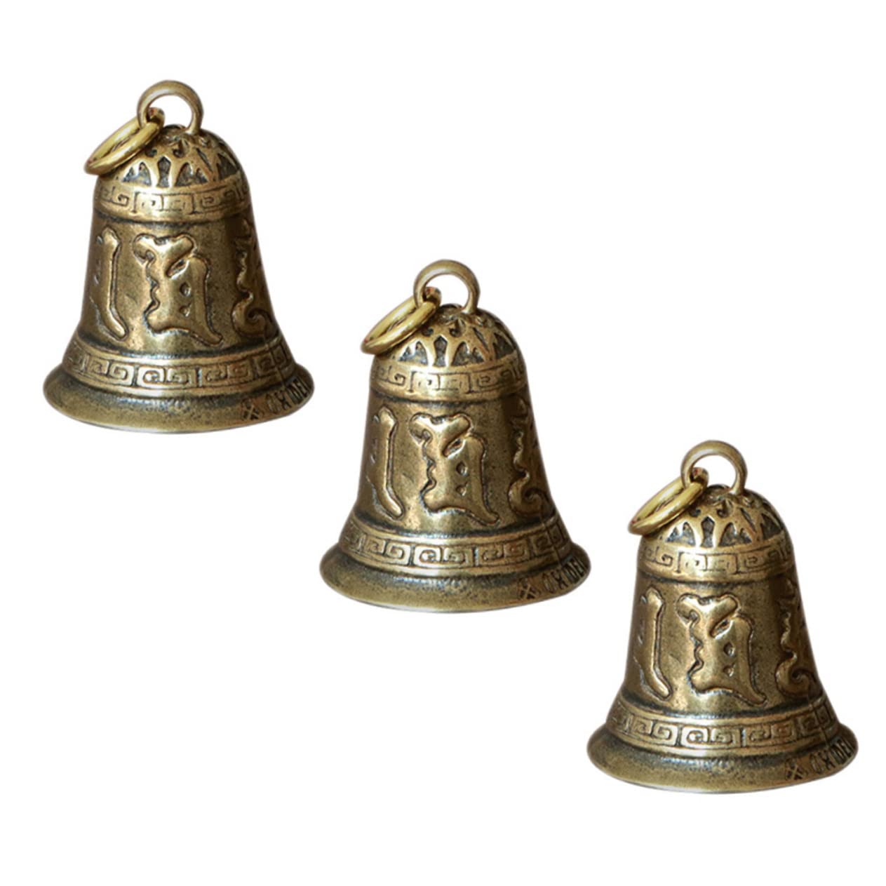 VILLFUL3pcs Brass Bell Car Keychain Lection Bell Ornament Wealth Bell Vintage Bells Jewels for Crafts Goat Bells DIY Decor DIY Pendant Farm Bell Vintage Jewelry Grazing Bells Animal Bell