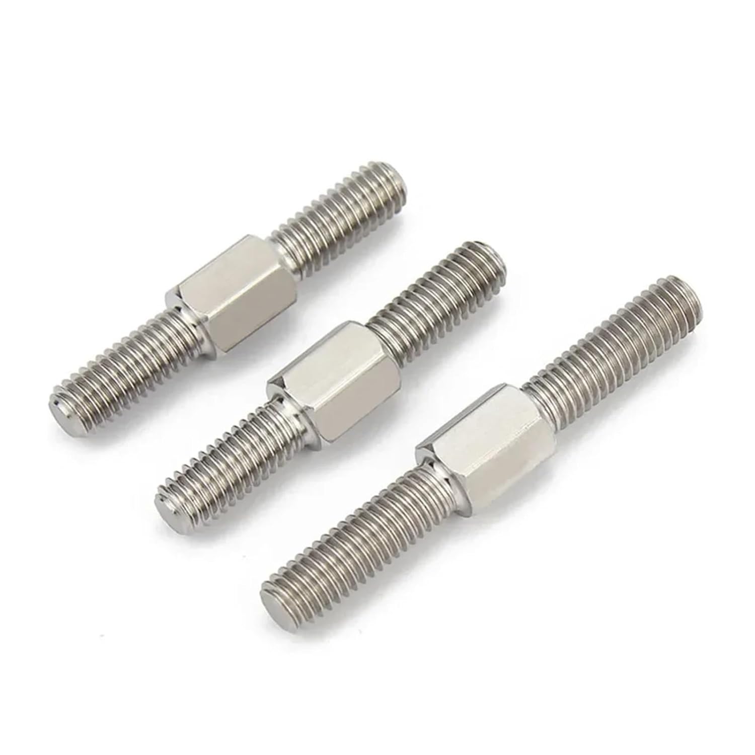Double Ended Stud Screws Threaded Rod,M5 304 Stainless Steel Left Hand and Right - End Thread Tight Adjustable Push Bolts(M5 x 90mm 2pcs)
