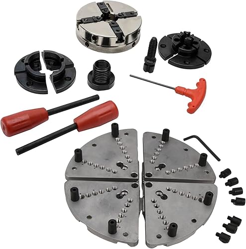 PSI Woodworking CUG3418CCX Edición Especial Utility Grip Sistema de portabrocas de torno de 4 mordazas con mandíbulas planas jumbo