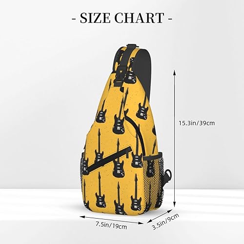 Miniatura 2 de Small Crossbody Bags for Women Men - Vintage Guitar Black Print Adjustable Shoulder Bag Fanny Packs Belt Sling Bag Crossbody Purses Backpack for