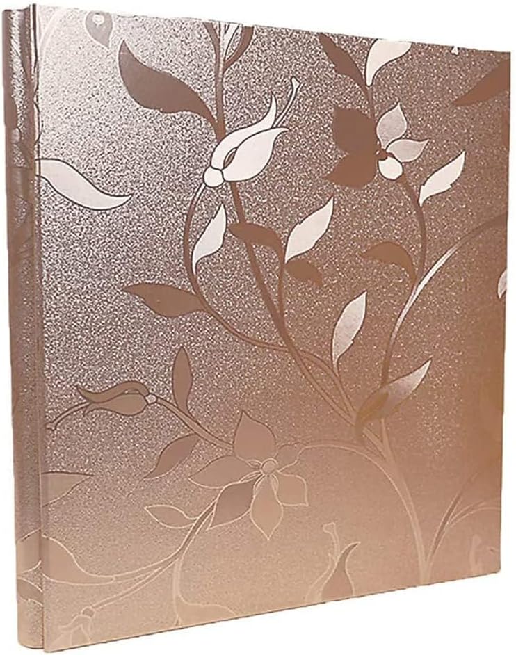 Bolivia's Photo Albums, 4x6 Inch 600 Photos Extra Large Capacity Family Wedding Picture Albums Photo Book, Horizontal and Vertical Photos Leather Cover Hand Made DIY Albums (Big Leaf Champagne Gold)