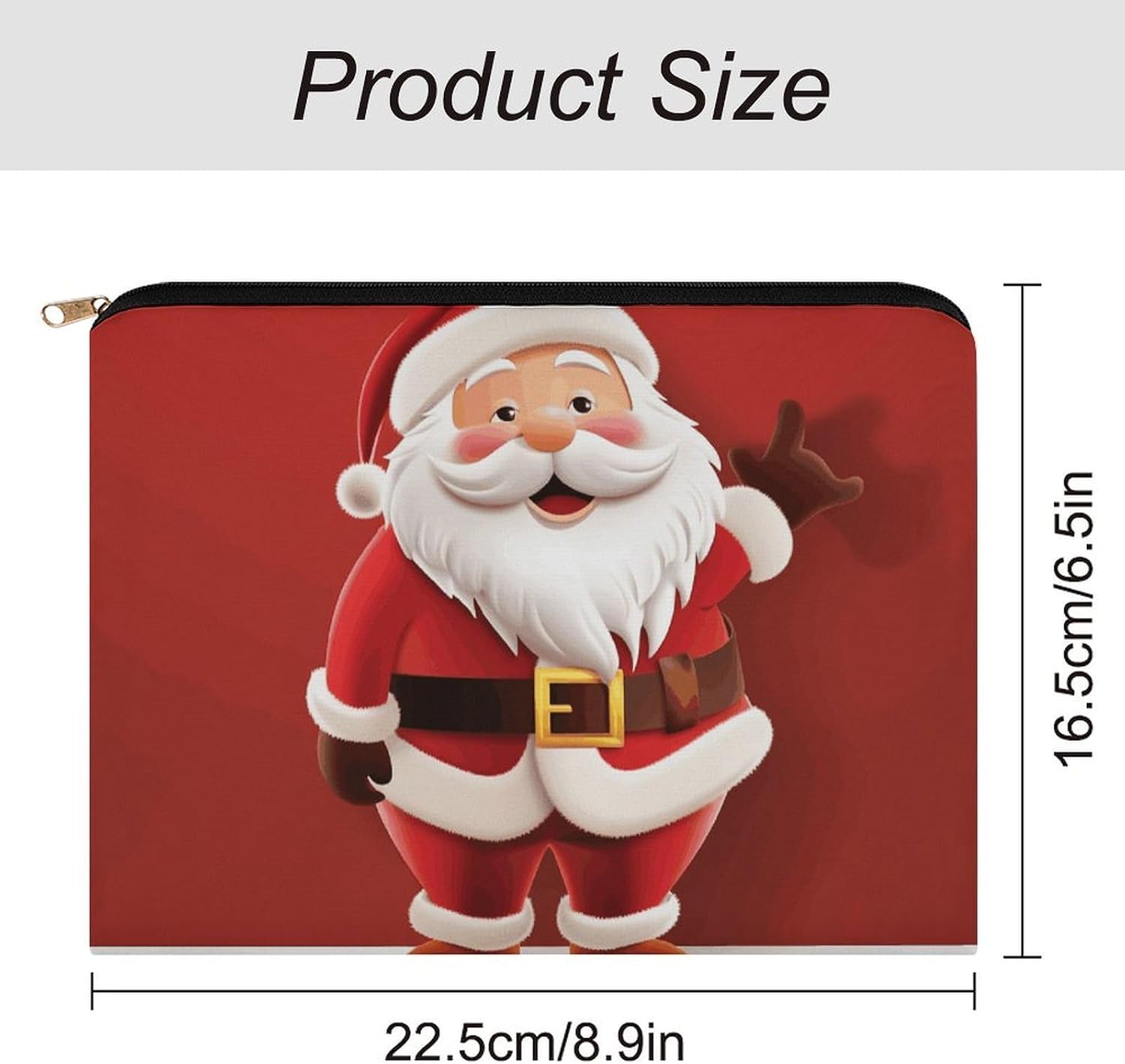 Lightweight Polyester Santa Claus Makeup Bag with Zipper image 2