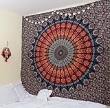 Labhanshi Mandala Tapestry - Wall Hanging - Hippie Bohemian Wall Decor Art - Boho Queen Size Indian Cotton Bedspread