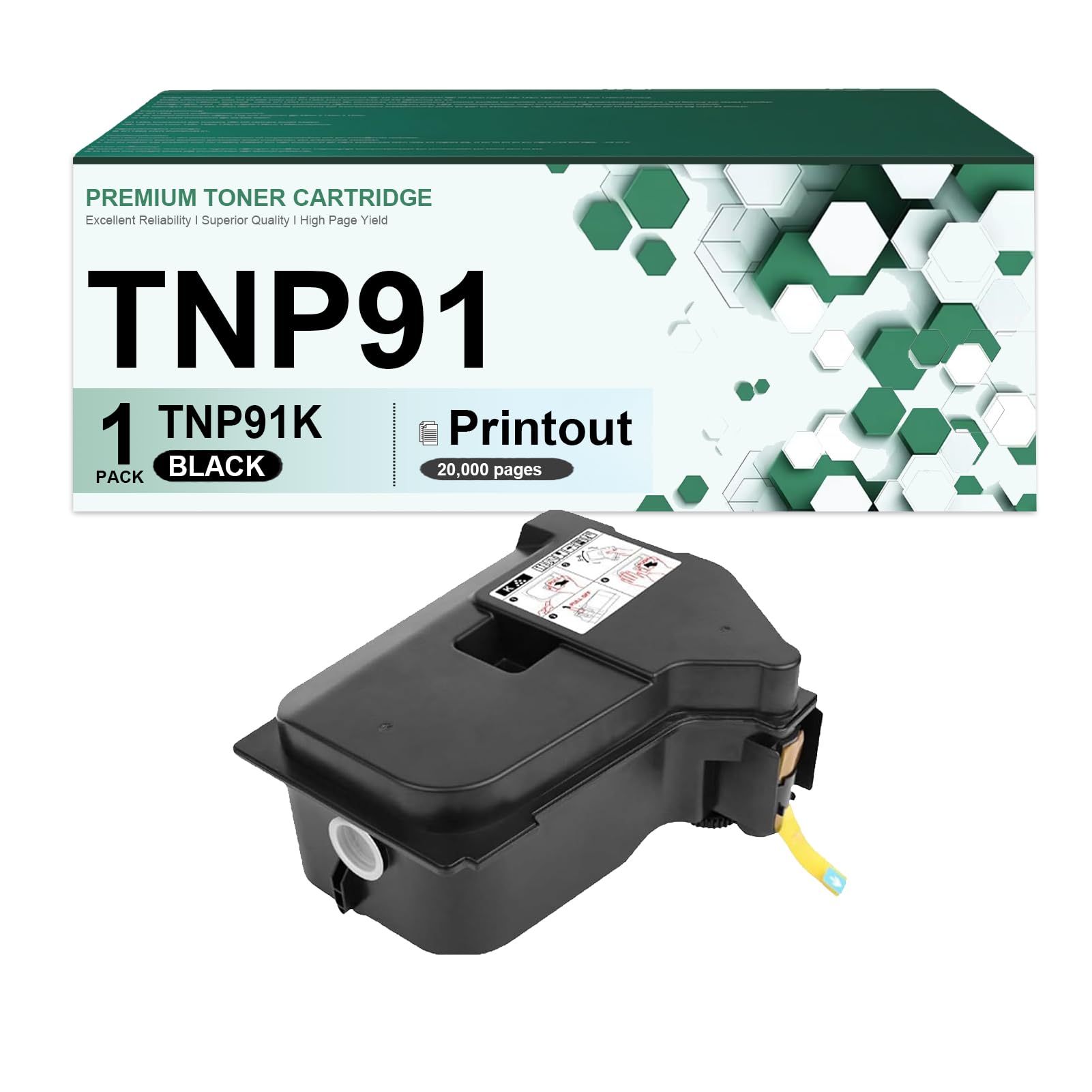 TNP91 Toner Cartridge Compatible for Konica Minolta TNP-91 ACTD031 Black Toner High Yield Work for Konica Minolta Bizhub 4700i Printers, 1 Pack