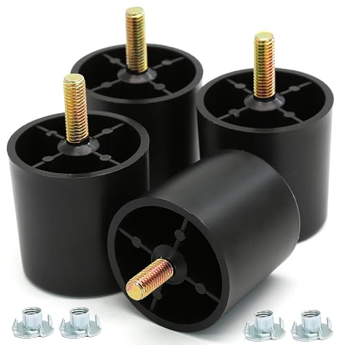 Murtenze 4Pcs 2 inch Plastic Sofa Legs，Black Sofa Replacement Legs，Round
