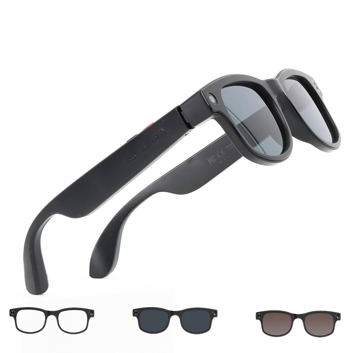 AI Smart Glasses with Camera Video Recording Hands-Free Voice Assistant Live Translation Bluetooth Audio 1280p Photo Video Capture