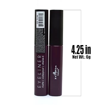 Italia-Deluxe Makeup 2pcs of Classic Liquid Eyeliner 232 Matte Plum Eye Liner Vitamin E + ZipBag