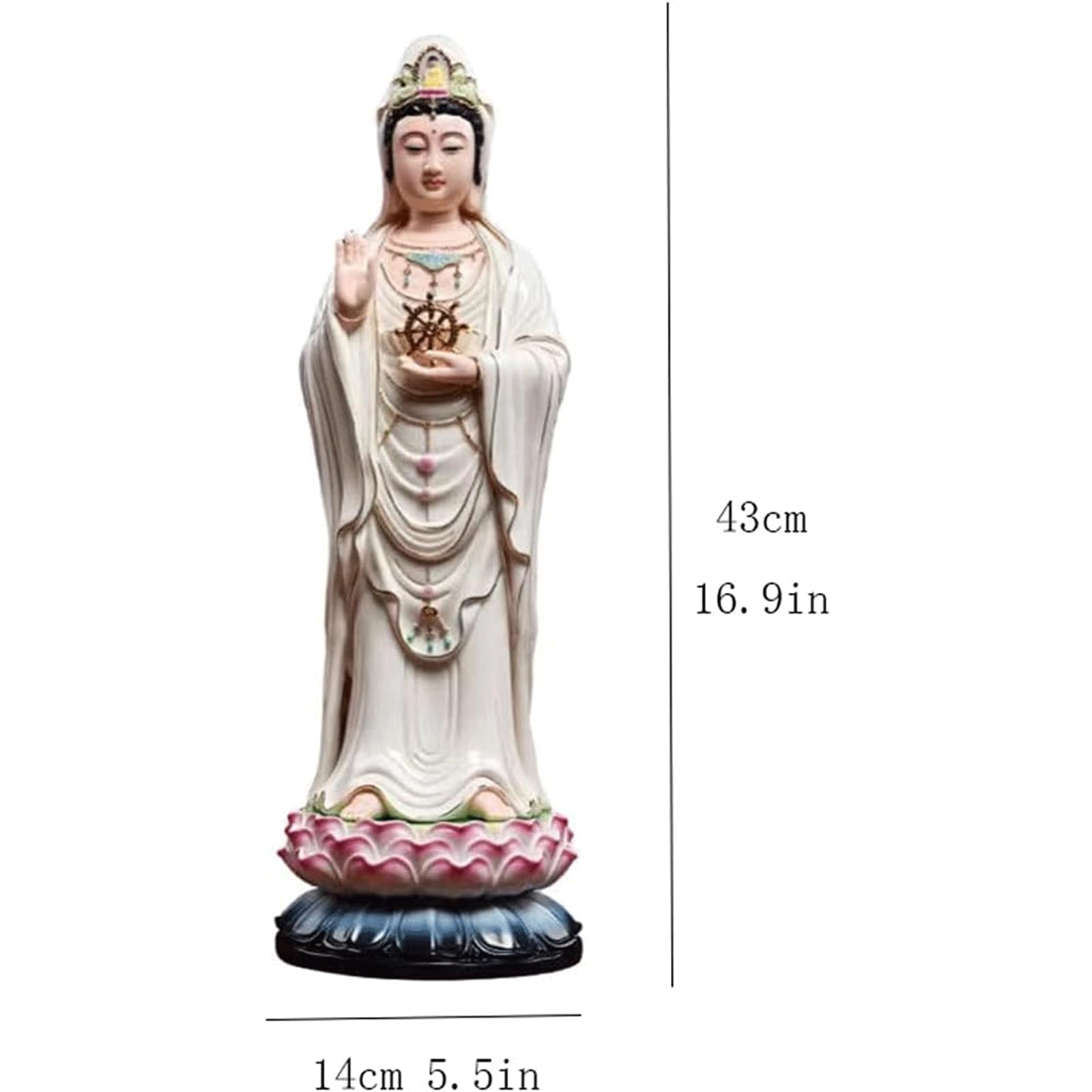 Estatua de cerámica de Buda Guanyin para decoración Zen, estatuilla de Buda, Escultura de Regalos de felicitación de inauguración de la casa