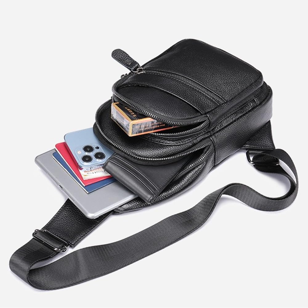 Torba na ramię, torba na klatkę piersiową ze skóry bydlęcej, męska nerka, nerka, torby crossbody