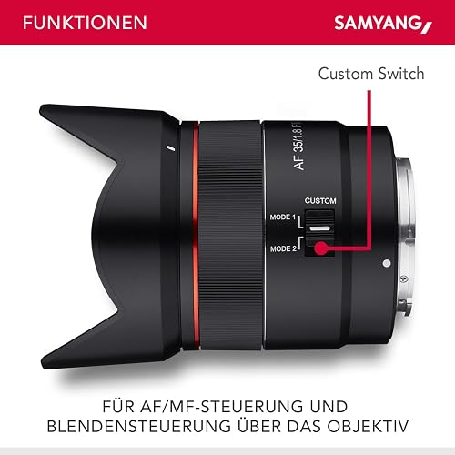 Samyang AF 35 mm F1.8 Sony FE Tiny But All Around – Plein format et objectif à focale fixe APS-C pour appareil photo Sony E-Mount Alpha A9 A7 A7c A6000 A5000 Nex - 3
