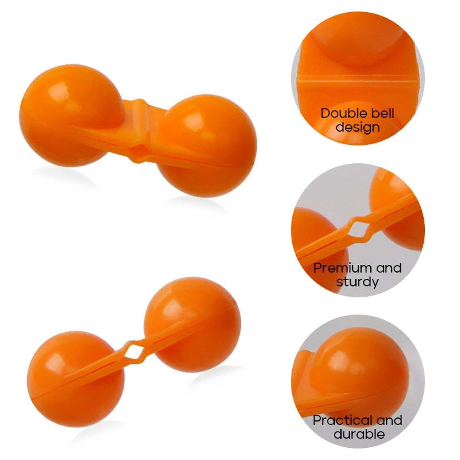 Yiju 50 Pieces Fishing Double Rattle Beads Fishing Accessories Attract Fish Tool Bite Alarm Fishing Bells for Freshwater Saltwater, Orange