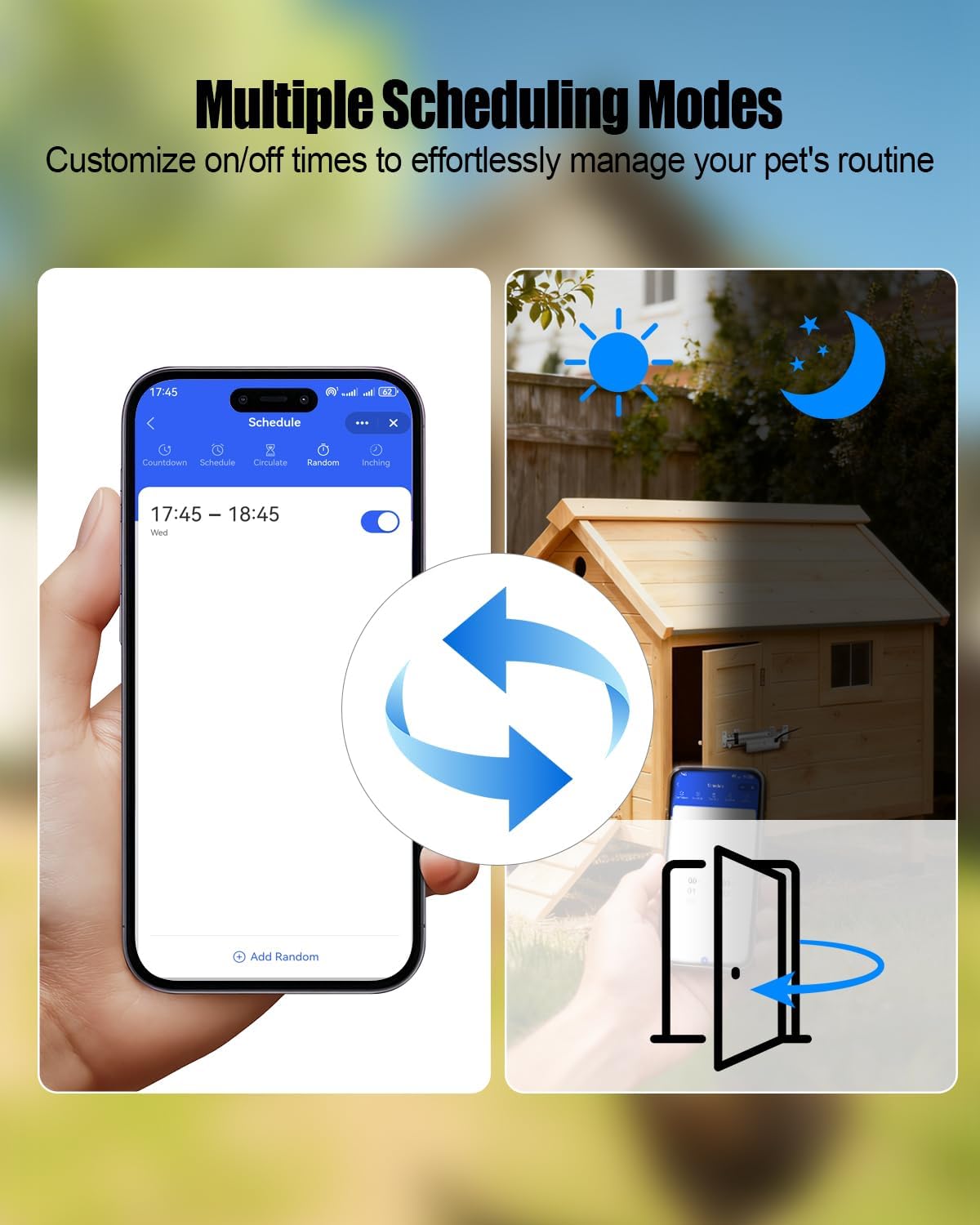 Smart Chicken Coop Door Opener with Timer, Remote Control Automatic Chicken Cage Door Opener Closer, IP44 Weatherproof for Poultry Duck Hen House, Up to 40m Range, Easy Installation