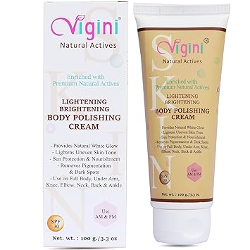 Vigini Skin Body Whitening Lightening Radiance Glow Brightening Moisturizing Fairness Polishing Exfoliating Gel Cream Remove Dark Skin Spot Pigmentation D Tan Sun Block Reduce Damage Men Women Girls For Under Arms Elbow Knee Neck Back