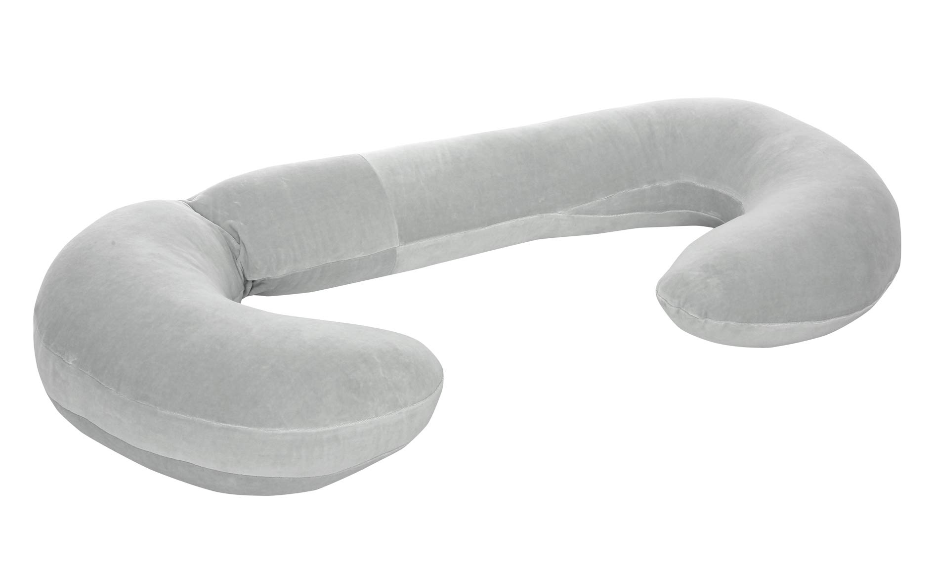 Bezug für Lagerungskissen/Seitenschläferkissen Sleepy-C Premium von Motherhood, Öko-Tex Standard - aus Baumwoll-Velour! (hellgrau)