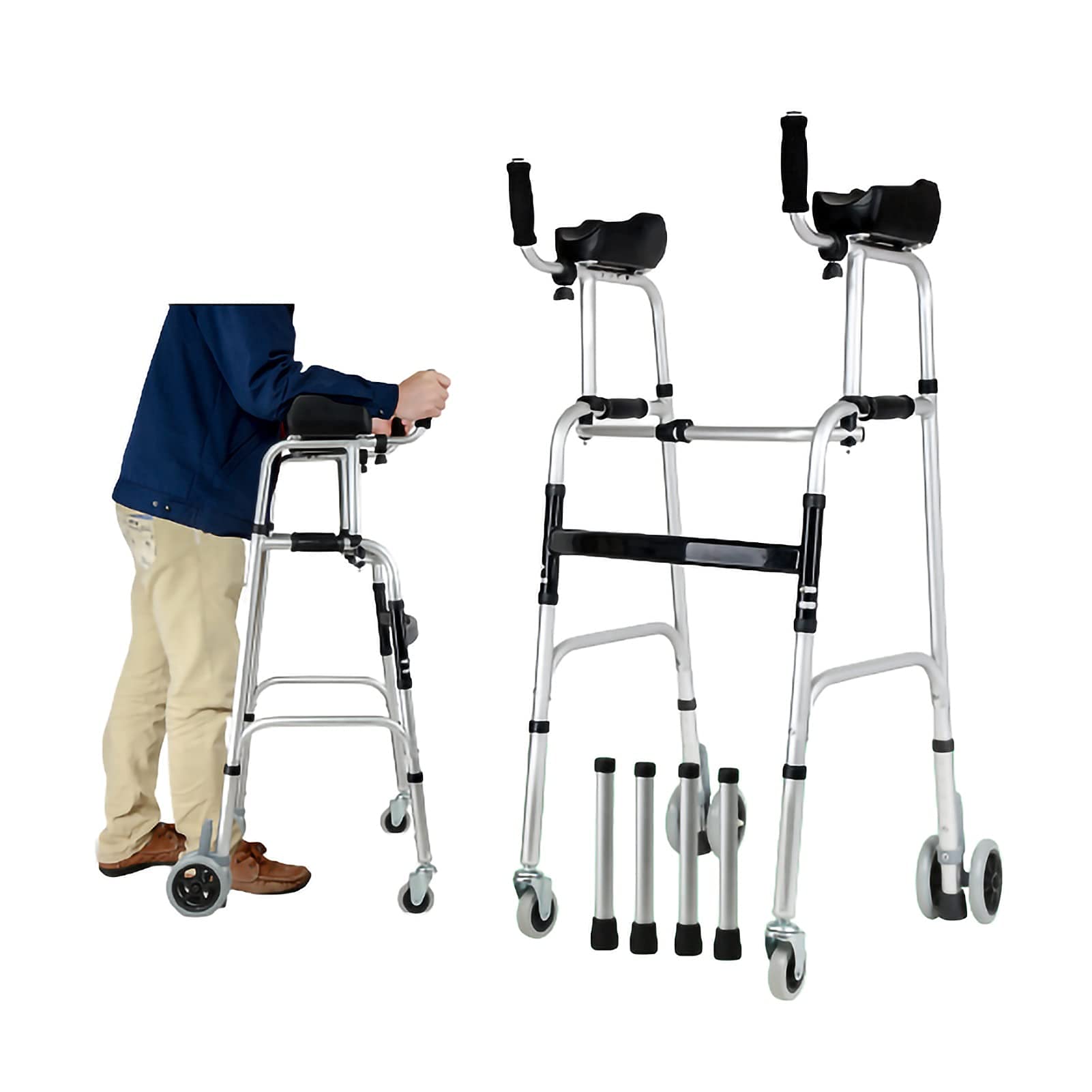 Buy Walkers for seniors, Walkers for Seniors 3in Wheel Folding Walker