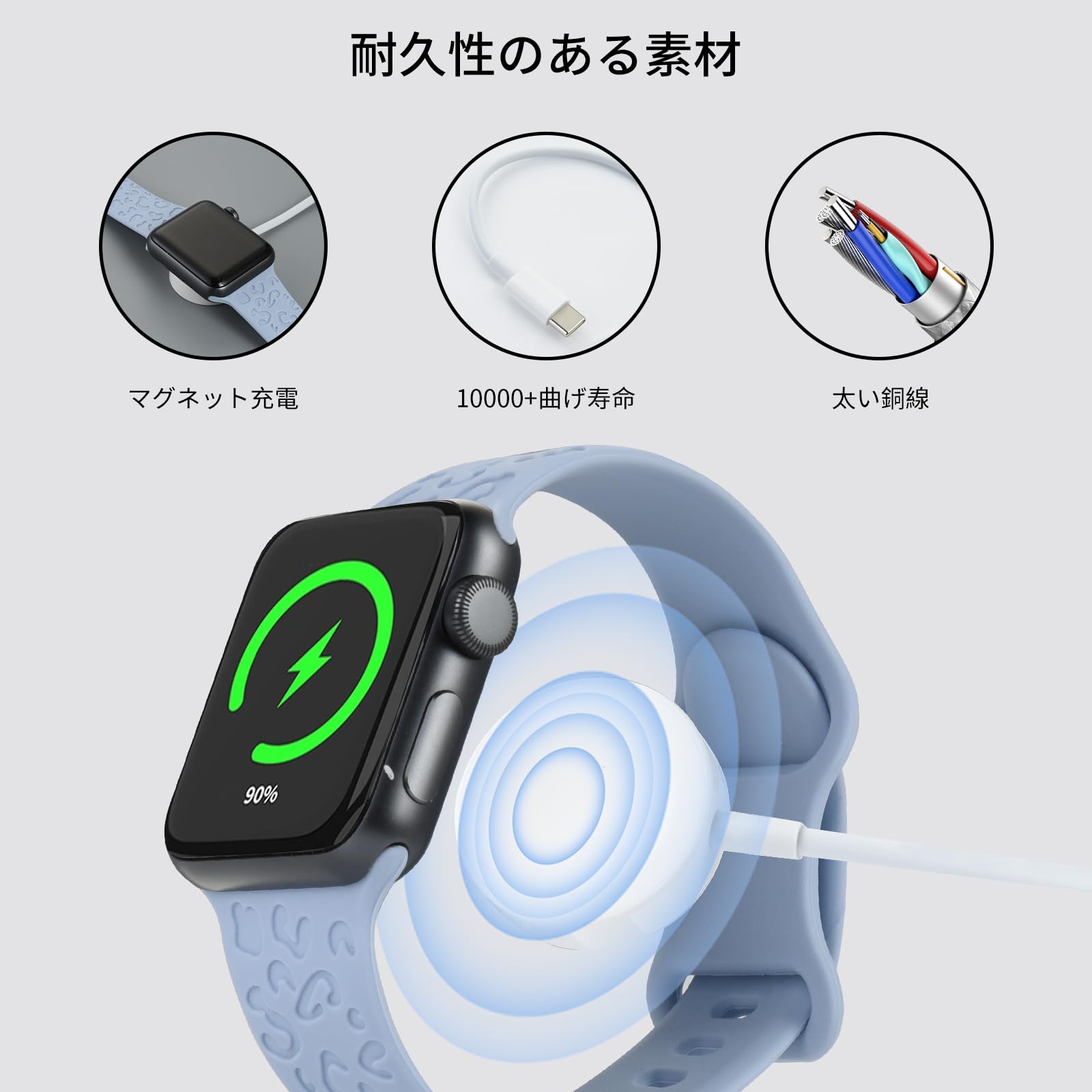 Amazon.co.jp: aceyoon for Apple Watch 充電ケーブル 1m USB-C／USB-A 