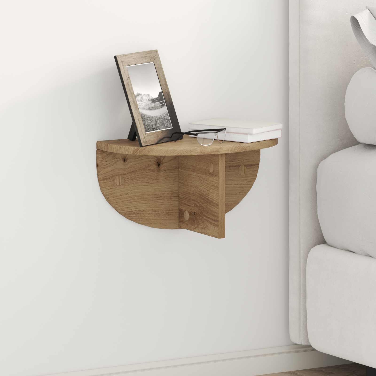 Étagère Murale Gain de Place Chêne Artisanal pour Petits Espaces