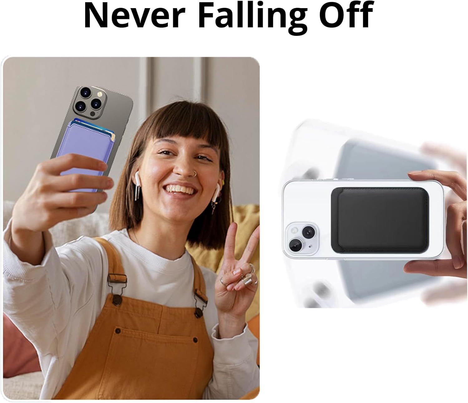 Upgraded MagSafe Wallet, Magnetic Phone Wallet 3 Cards Holder, 23 Magnets, Credit Card RFID Blocking, Slim Leather, Magnetic Wallets for iPhone 17/16/15/14/13/12 Series-Purple - Image 7