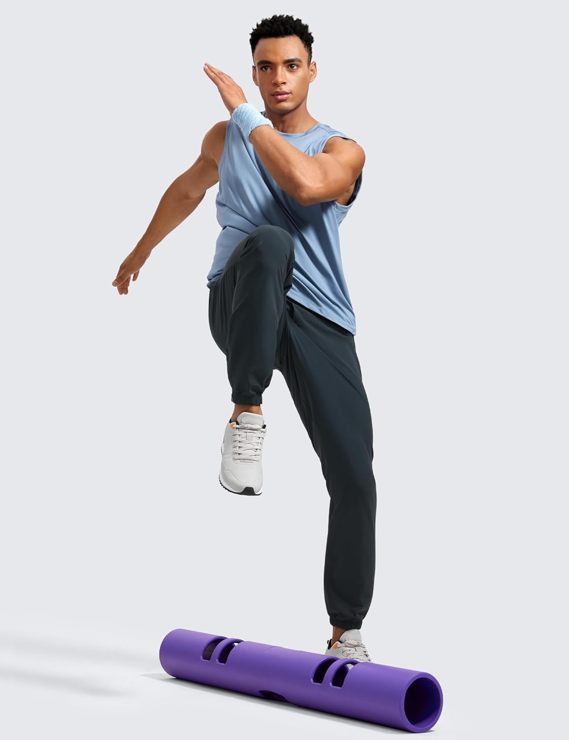 CRZ YOGA Athletic Joggers for Men 31" - Lightweight Running Training Pants with Zip Pockets and Ankle Zippers - Image 3