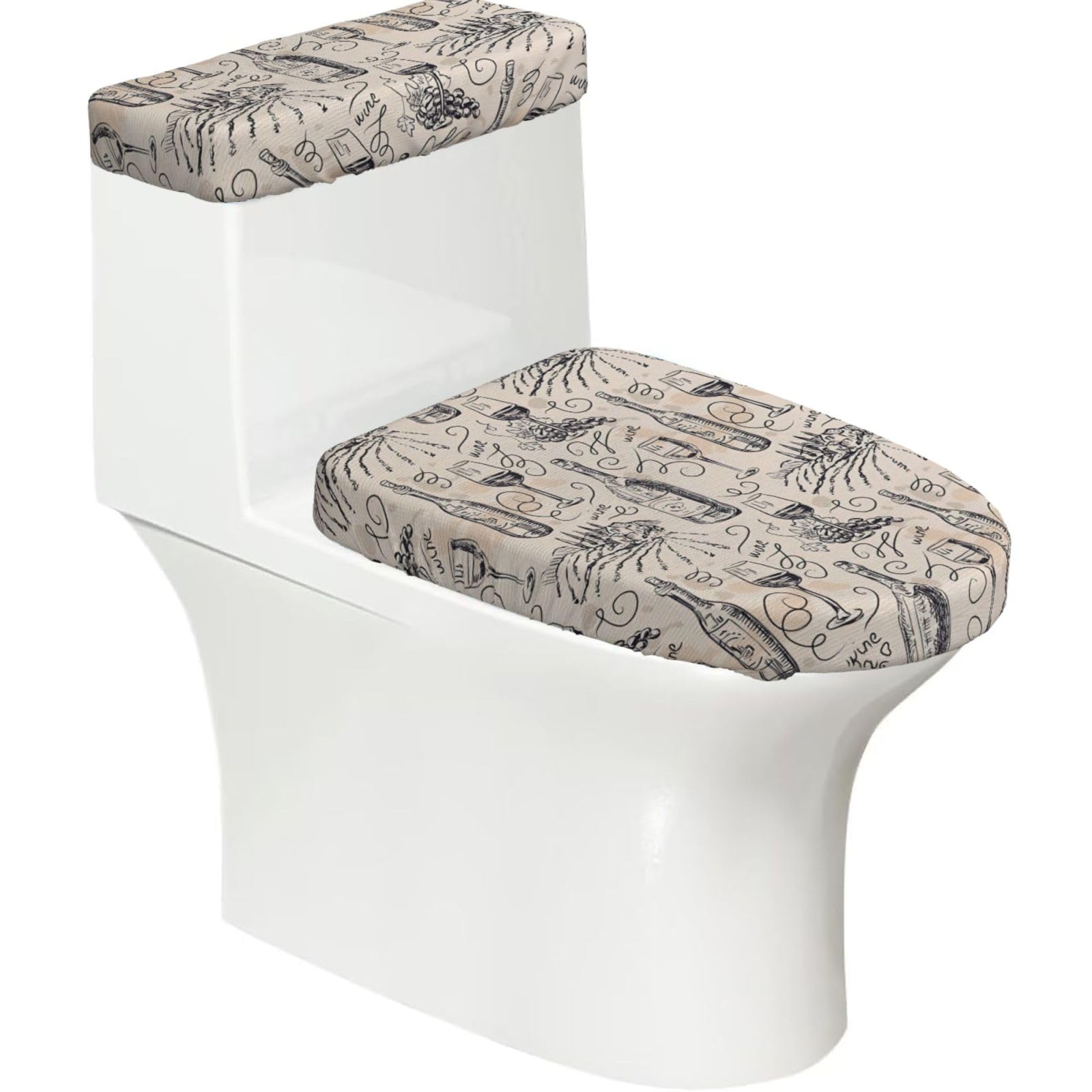 Wine And Winemaking Winery Grape Field Print Toilet Seat Lid And Tank Covers Universal Fit Smooth Seat Cushion Easy To Clean For Home Hotel