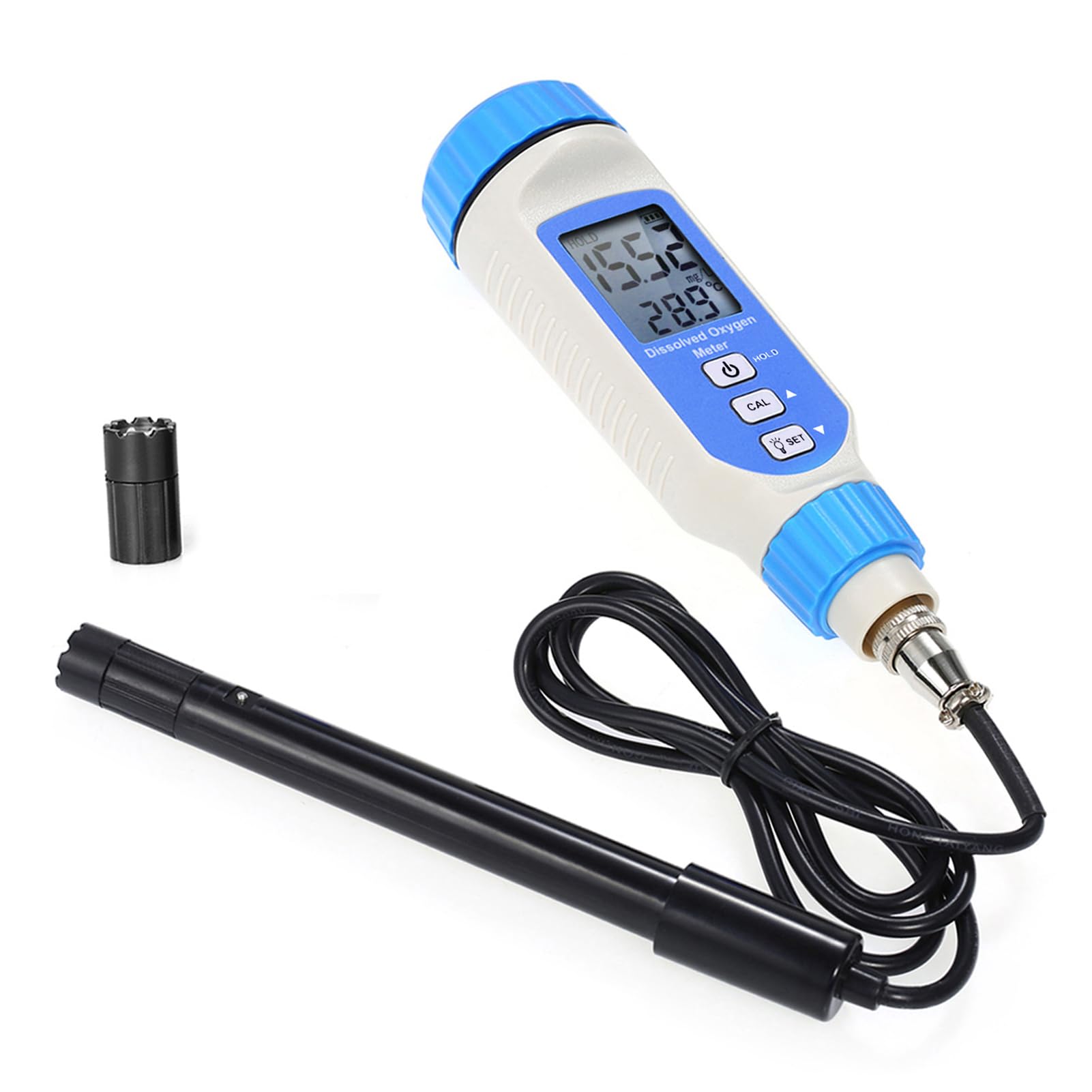 HUIOP Detector Digital de oxígeno disuelto Detector Digital de oxígeno disuelto Medidor de oxígeno disuelto DO portátil o de rotulador Probador de cald del Agua Analizador de oxígeno disuelto