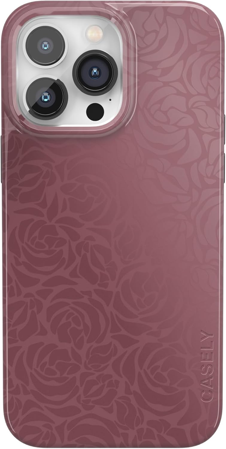 Casely iPhone 14 Pro Case | Moody Monochrome | Bordeaux Rose | Compatible with MagSafe | Classic Ultra Thin Design