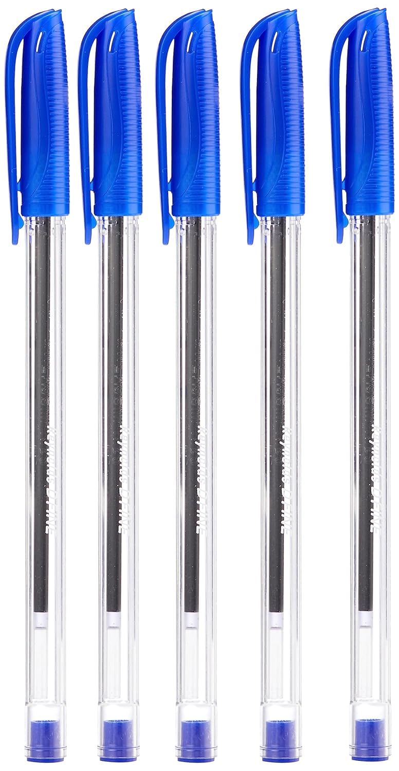 Rey.nolds DFINE Ball Pen SET - 5 BLUE PENS WITH COMFORTABLE GRIP |BLUE BALL PENS FOR WRITING | PEN FOR STUDENTS & OFFICE STATIONERY | 0.7 mm TIP SIZE