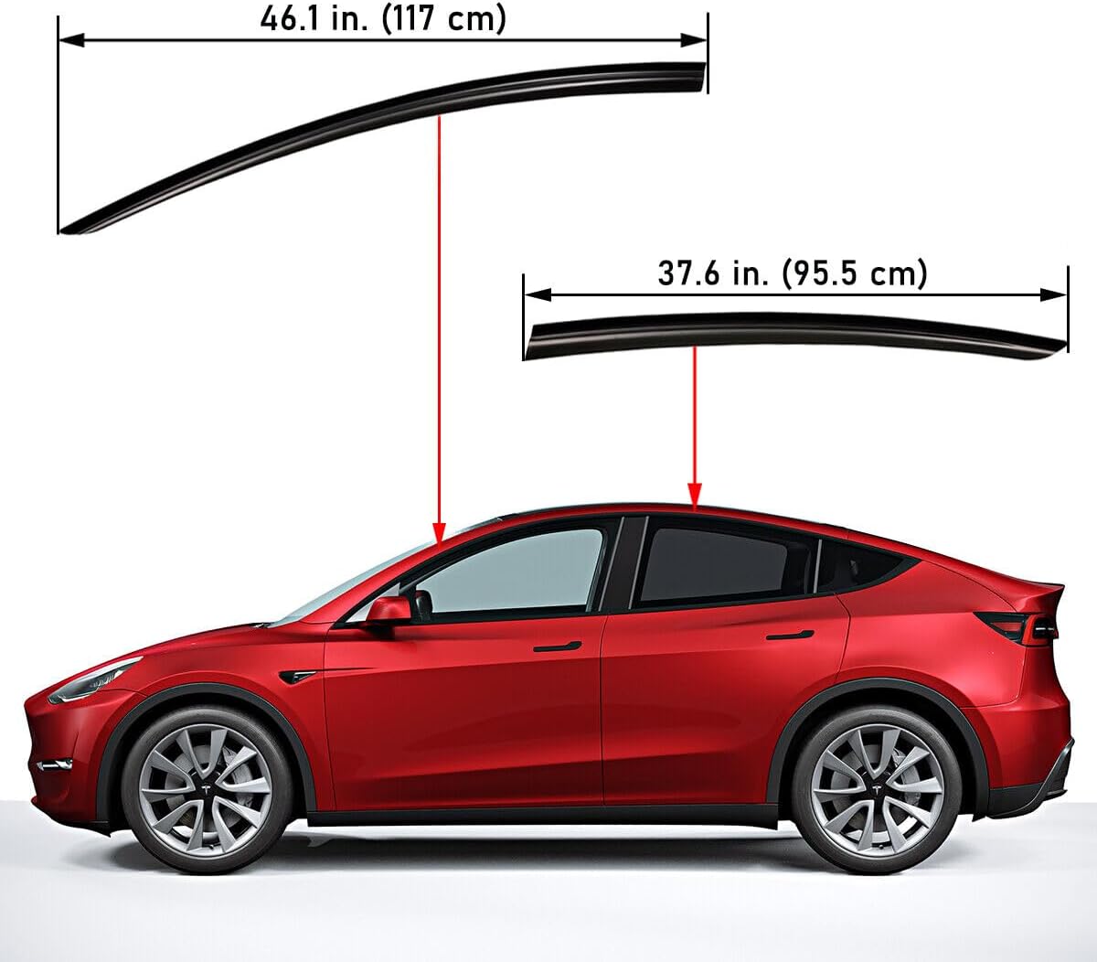 Window Deflector Fit for Tes1a Model Y 2020-2024 2 Door Window Rain Guards Tape on