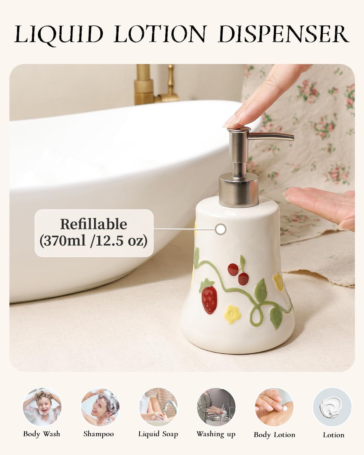Bathroom Accessory Set 4PCS, Handpainted Ceramic Yellow Bathroom Accessories Set, Farmhouse Pastoral Style Bathroom Sets Accessories Complete, Home Apartment Vanity Countertop, ANTIS'S HOME
