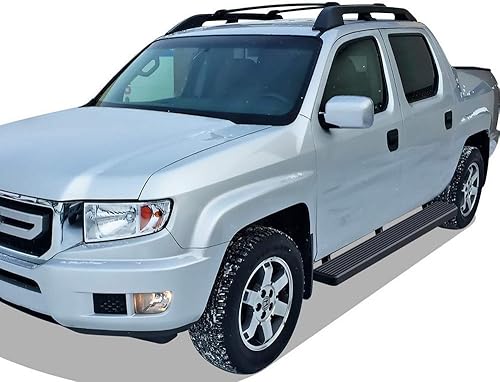 Miniatura 6 de APS Estribos (barras Nerf barras de escalón lateral) compatibles con Honda Ridgeline 2006-2014 Crew Cab (acero inoxidable recubierto de polvo negro
