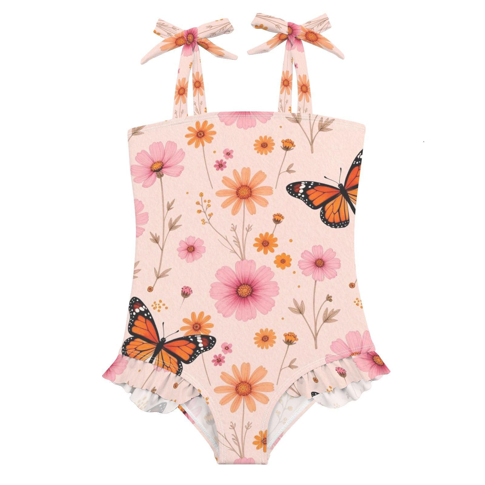 FRODOTGV Costume da bagno intero da bambina, ad asciugatura rapida, anti-rash guard, da spiaggia, per bambine