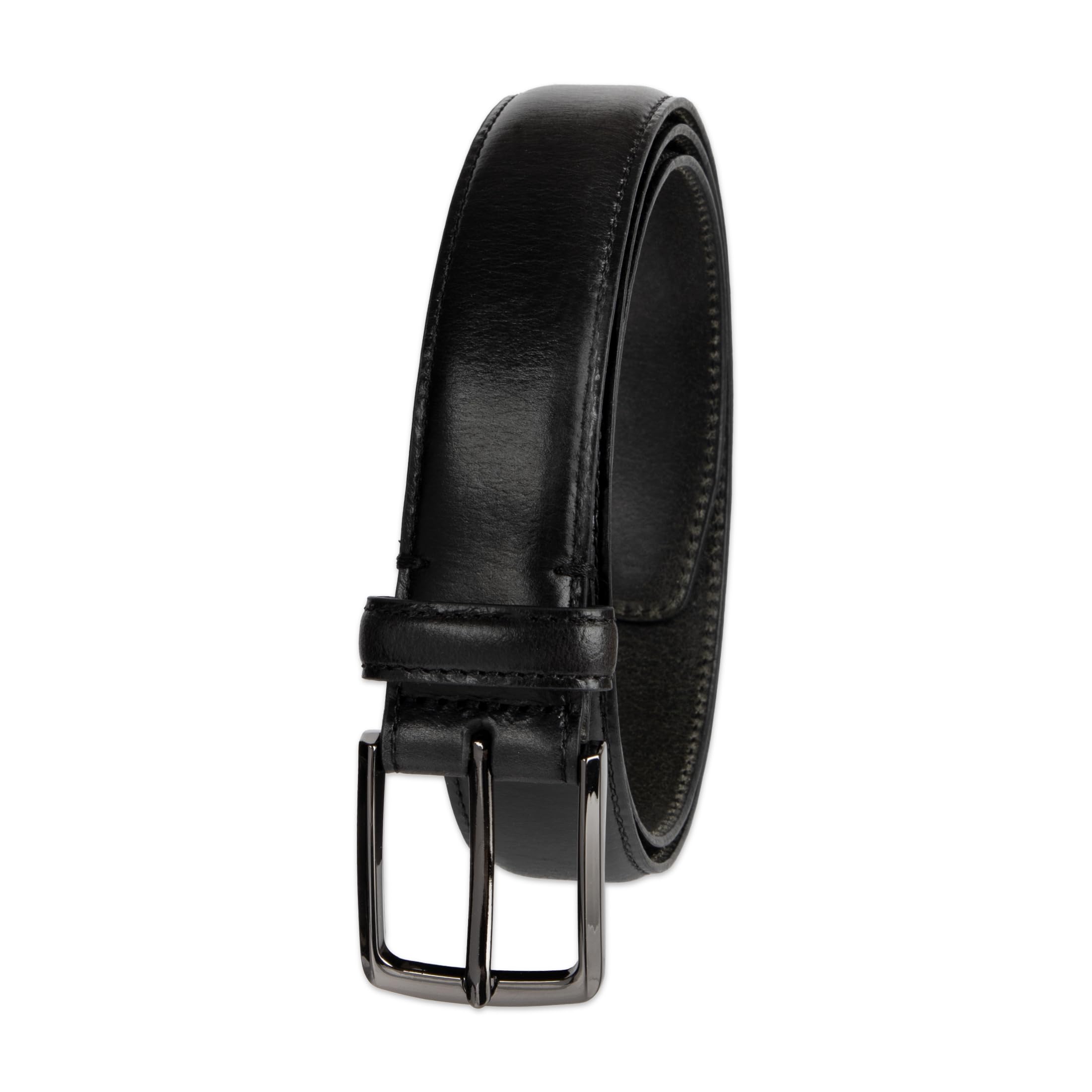 Haggar Mens Leather Dress Belt for Suits and Pants