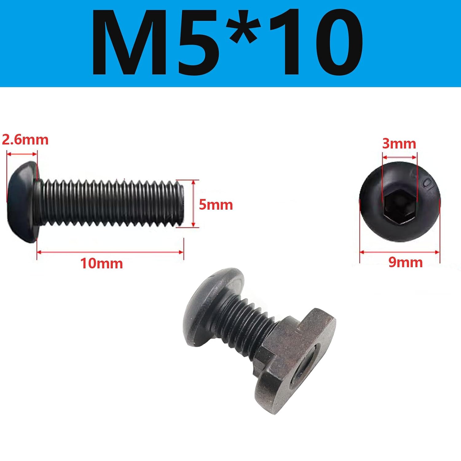24 Sets M5 Mlok T-Nuts & Screws Replacement Sets Steel, for Mlok System Accessory Installation, with Allen Key (M5-Button-Head Cap)
