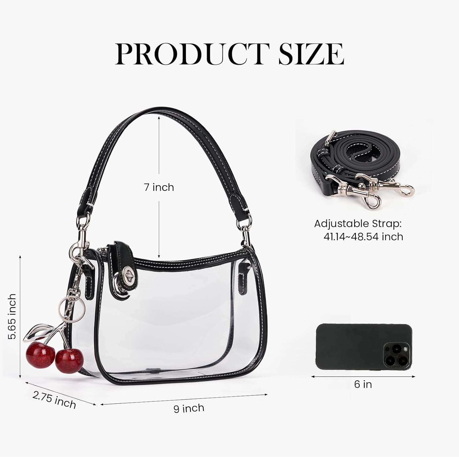 Clear Bag for Stadium Events Clear Purse for Women Stadium Swinger Bag for Events, Concert, Work | clear