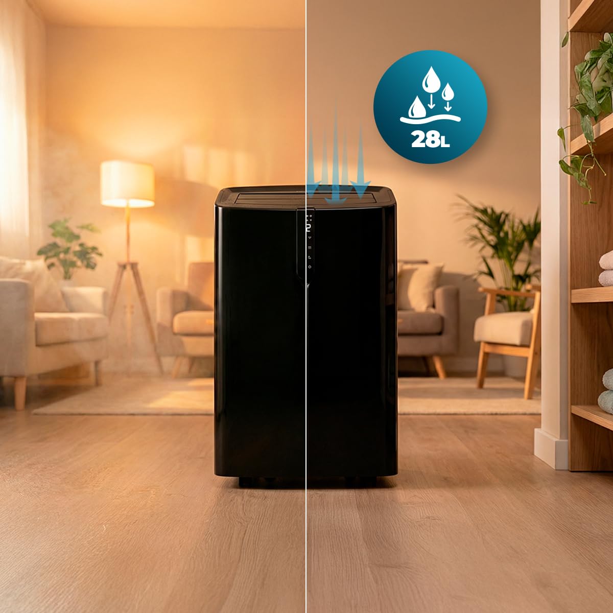 Cecotec Condizionatore Portatile Pompa di Calore Wifi ForceClima 12600 Nux Heating Connected. 12000BTU, Telecomando, Display Touch, 5 Modalità, 3 Velocità, Timer, 28-30m², Benessere Totale