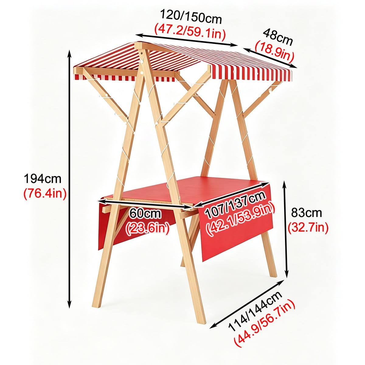 Foldable Farmers Market Stand with Canopy