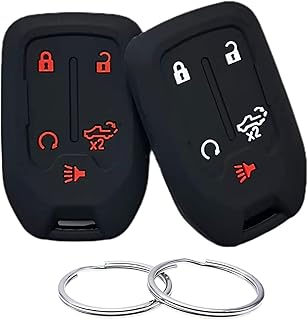 REPROTECTING Silicone Rubber Key Fob Cover Compatible with 2019 2020 2021 Chevrolet Silverado 1500 Silverado 2500 HD Silverado 3500 HD GMC Sierra 1500 Sierra 2500 HD Sierra 3500 HD HYQ1EA
