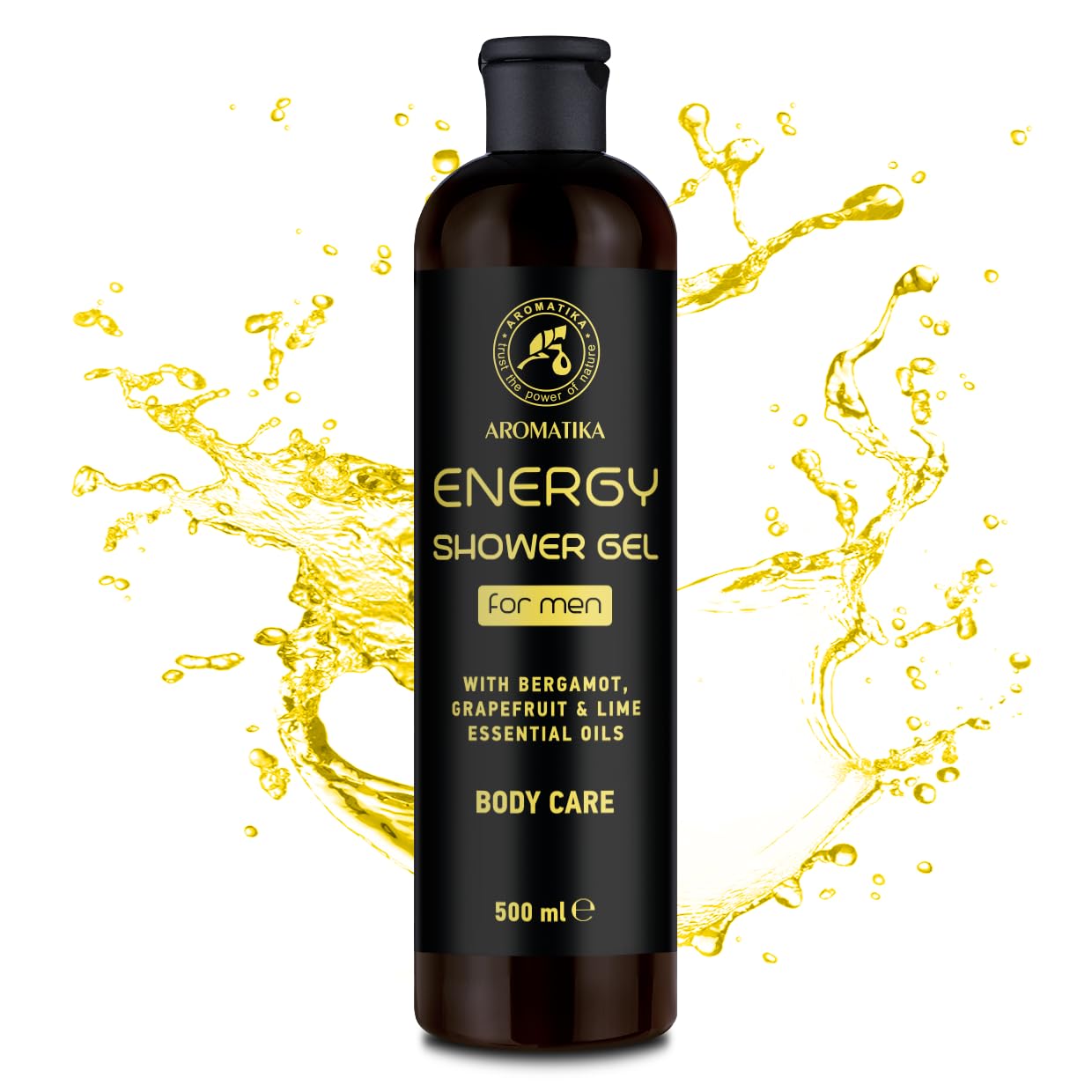 Shower Gel Energy 500ml, Shower Gel for Men, Gel with Bergamot Essential Oil, Grapefruit Essential Oil, Lime Essential Oil - Image 2